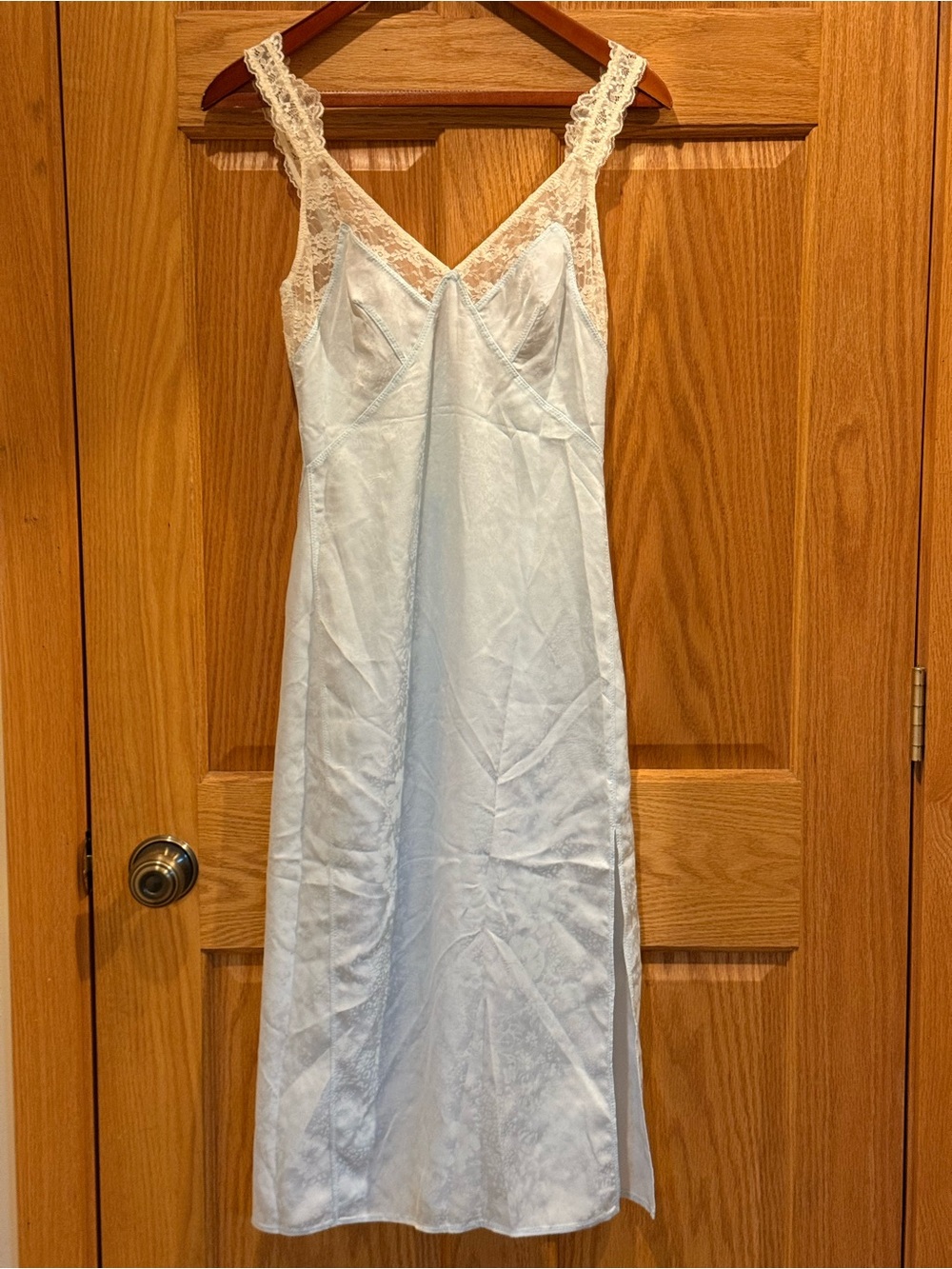 Free People intimately Light Blue Lace-Trim Slip NWT